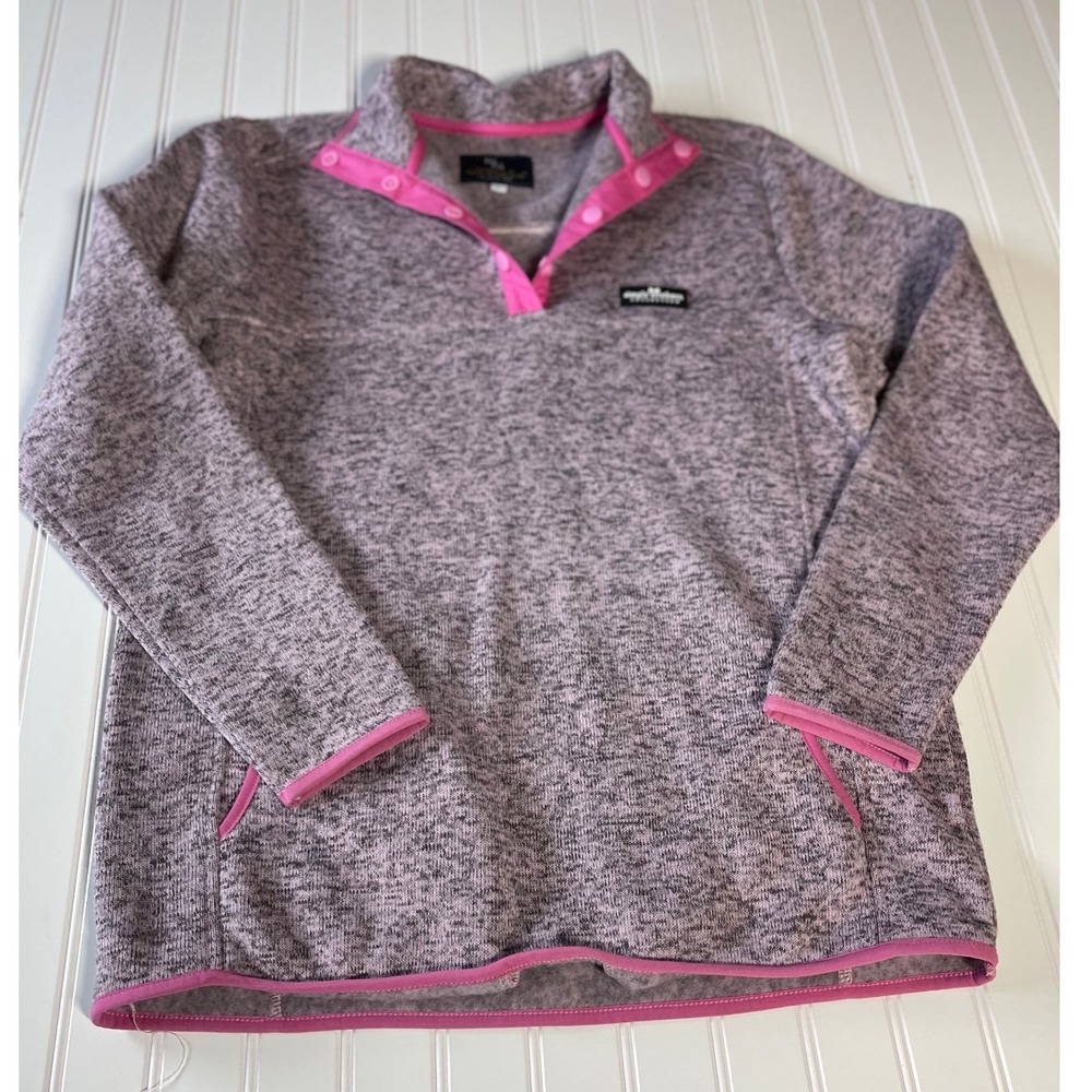 Simply Southern Womens Purple Marl Quarter Snap Fleece Pullover Sweater Large - Picture 2 of 9